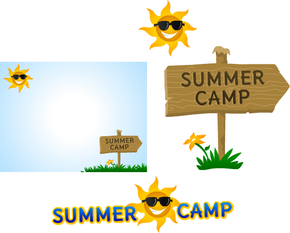 Summer day camp border clipart