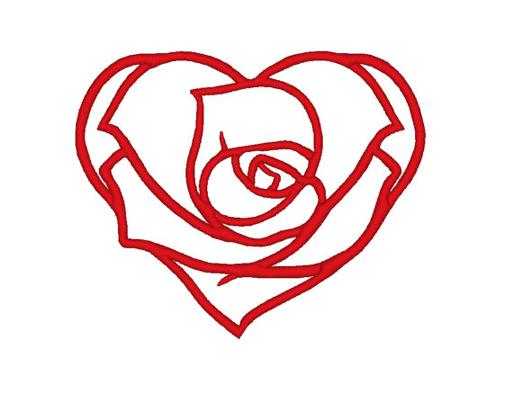 Heart rose clipart