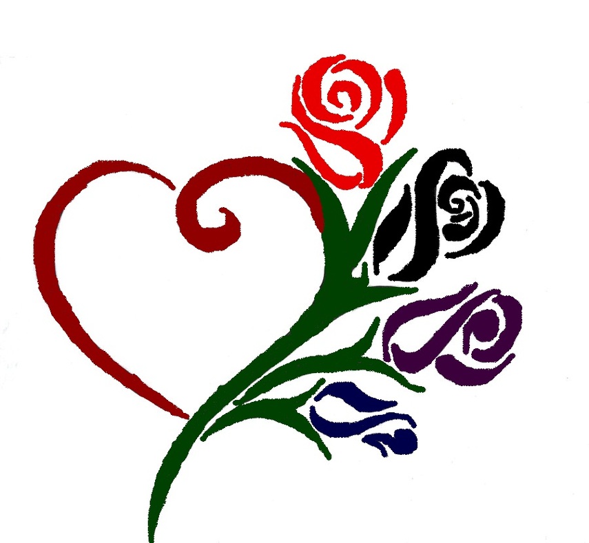Heart With Rose Tattoo Clipart