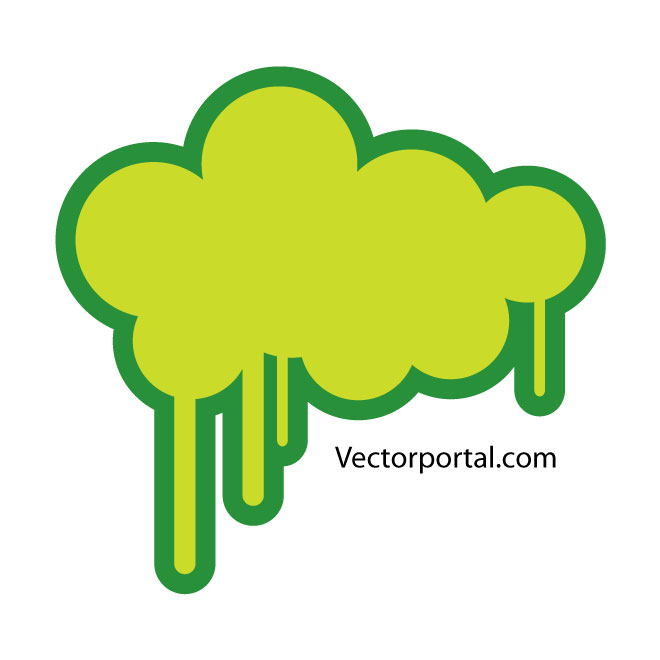 Green Cloud Drips Free Vector
