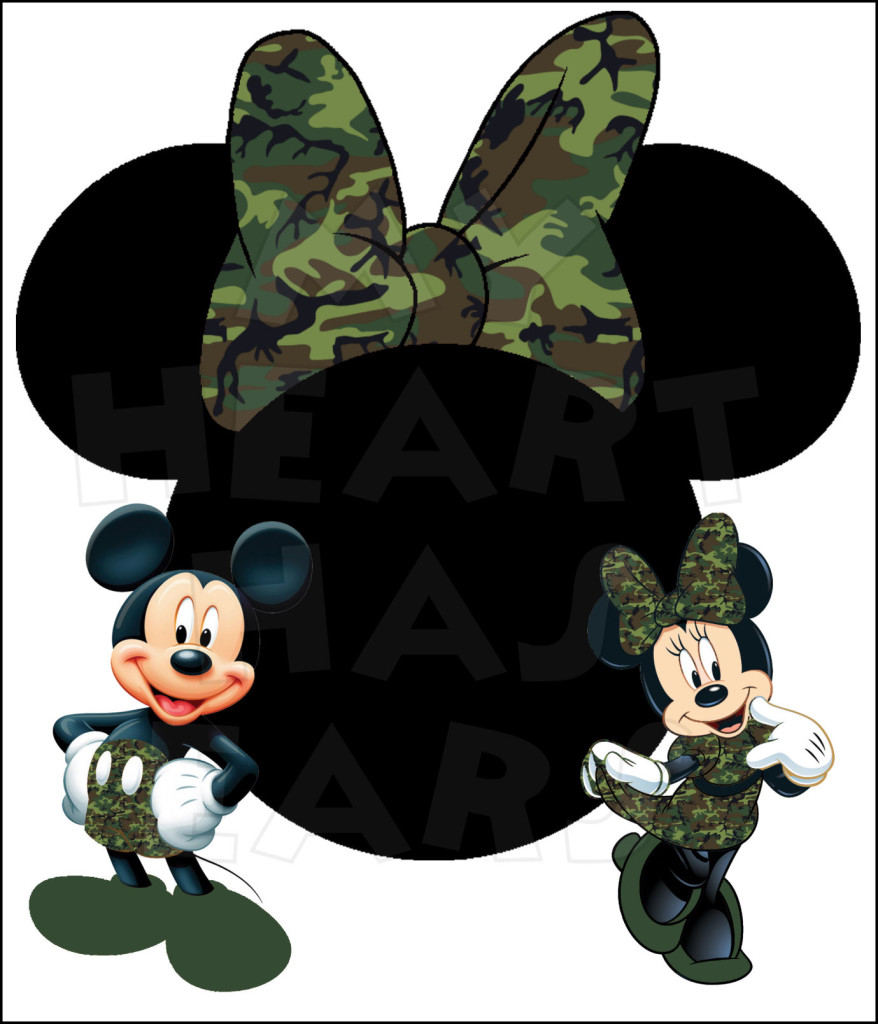 Mickey and Minnie camo with Minnie Mouse head INSTANT DOWNLOAD