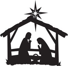 Royalty free nativity clipart black and white clipart image