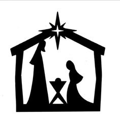 Free Nativity Clipart Black And White