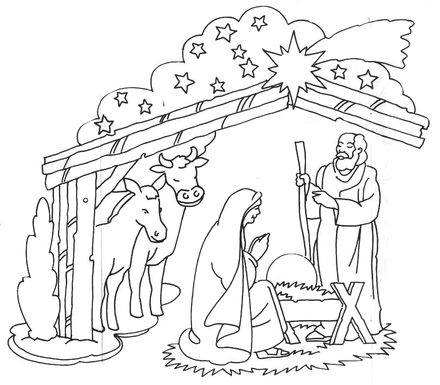 children s nativity clipart sketch