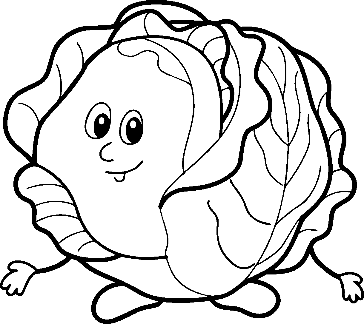 cabbage black and white clipart