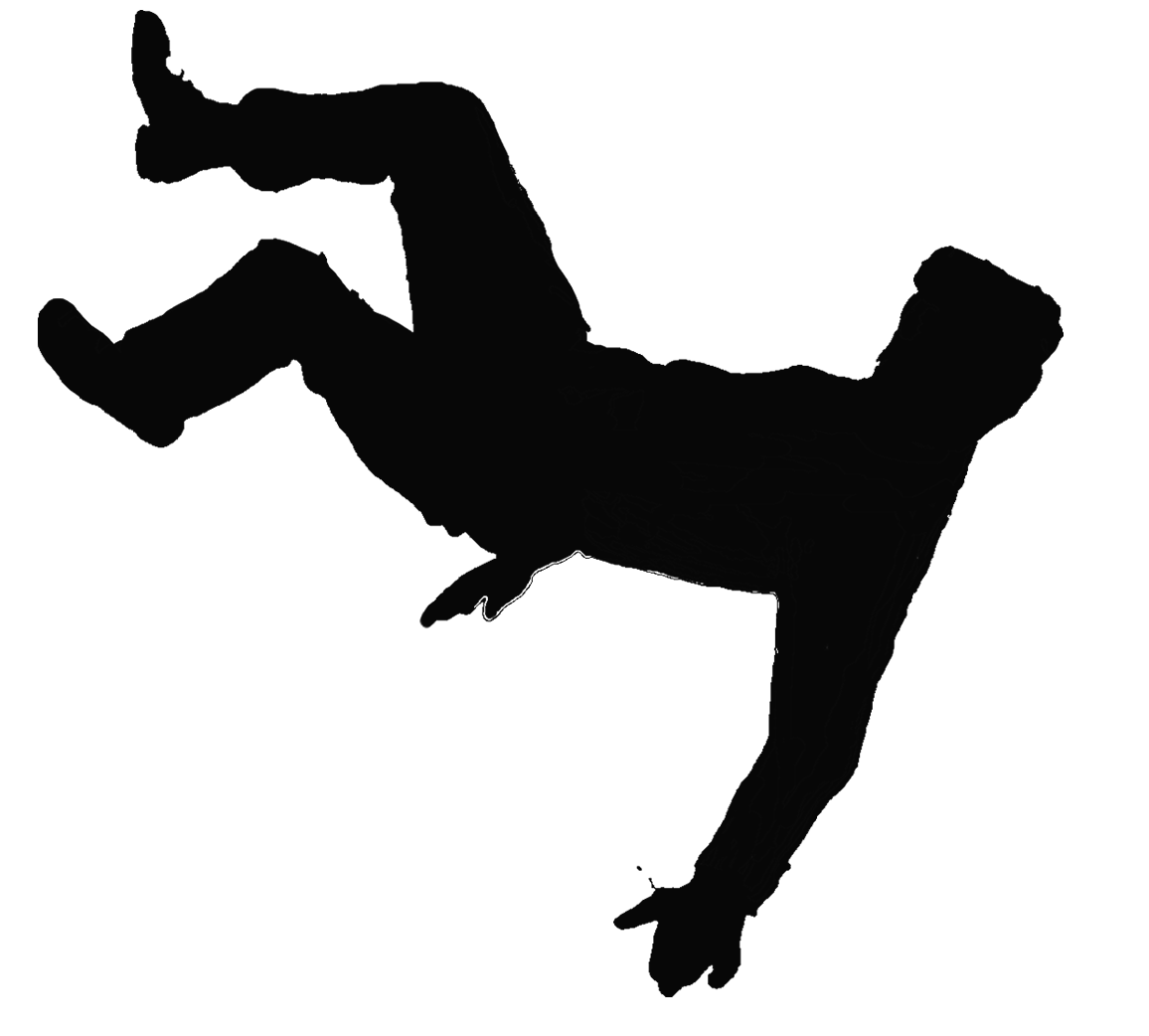 Clip Art Image Of Guy Slipping And Falling Clipart