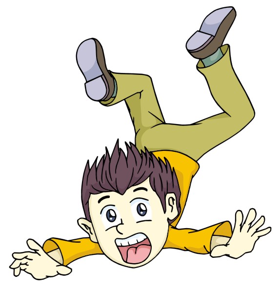 Boy falling down clipart