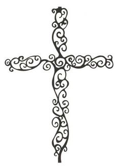 Girly cross clipart black and white outline