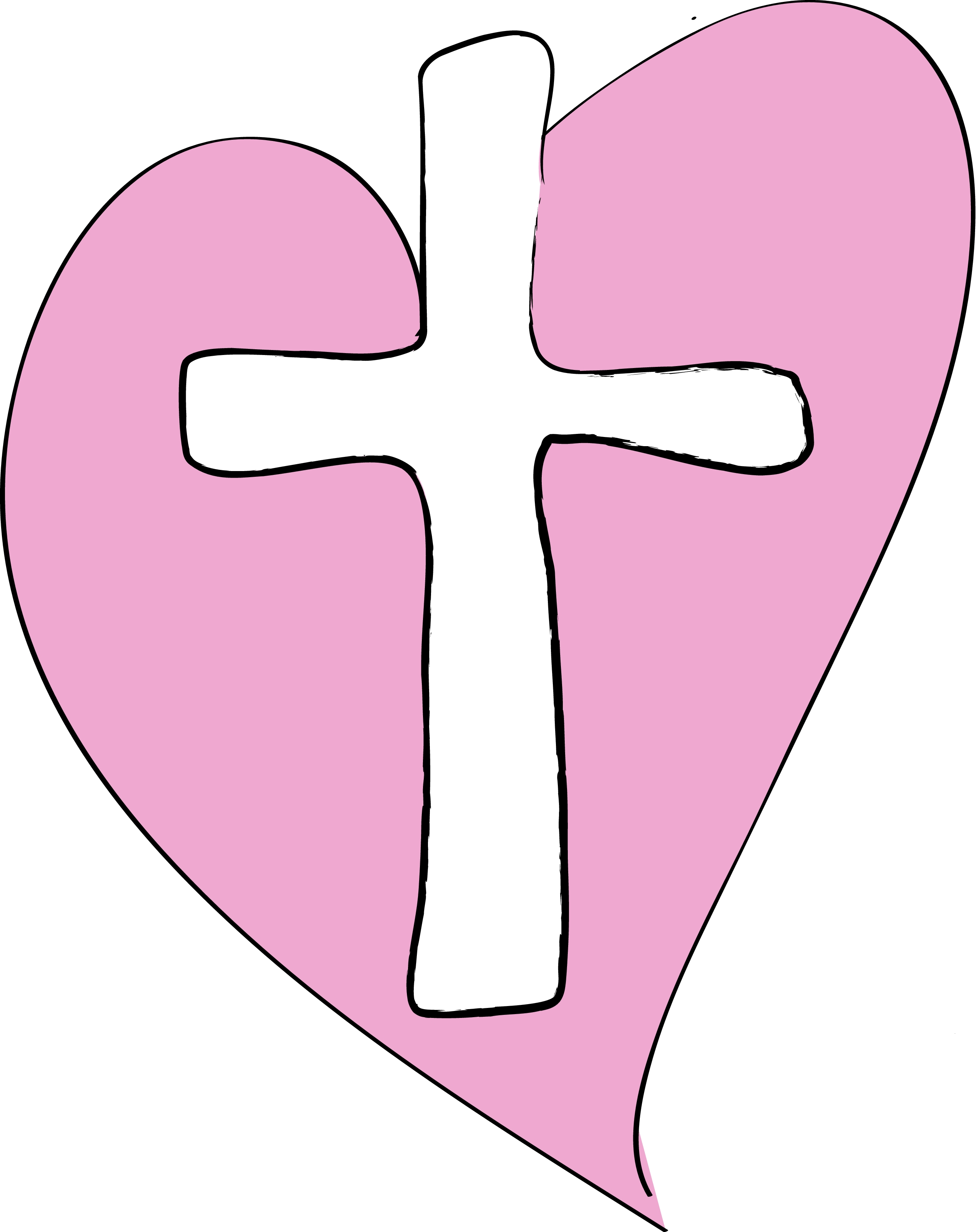 Pink Communion Cross Clip Art
