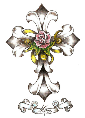 Girly Tattoo Cross Designs