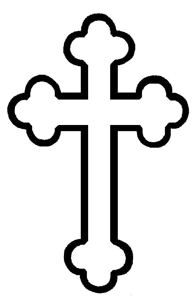Girly cross clipart black and white outline