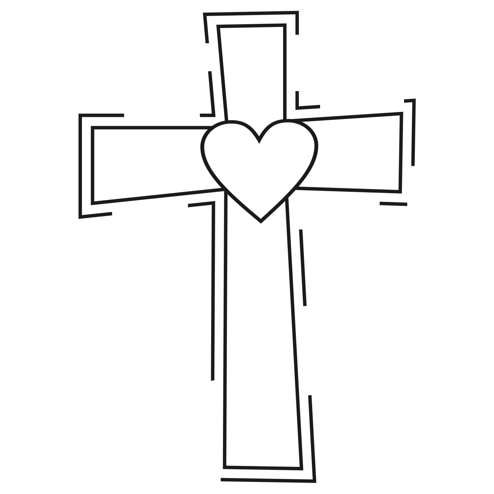 Free black and white cross clipart