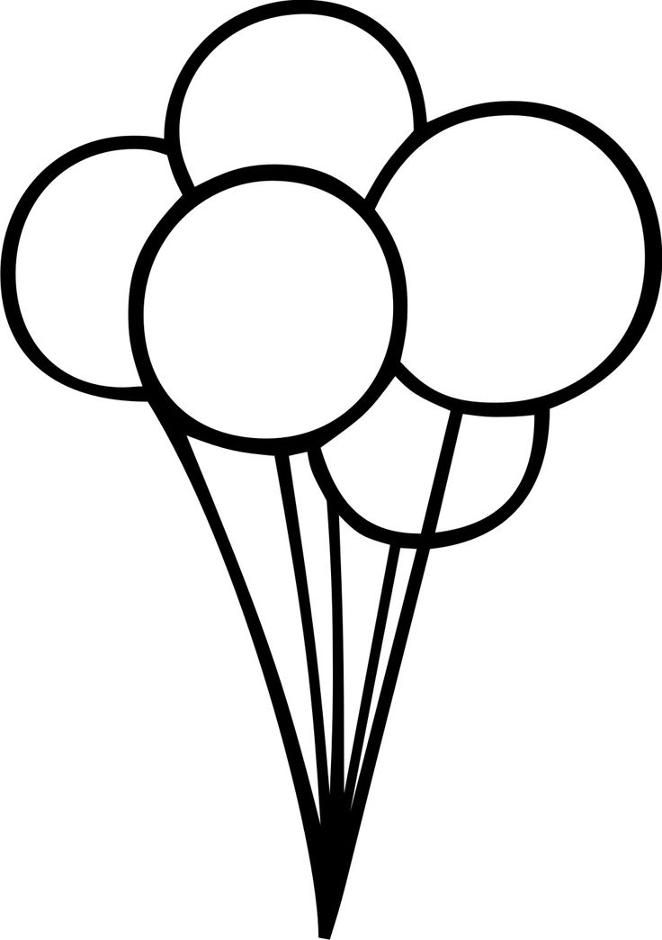 balloons bunch clipart black and white free