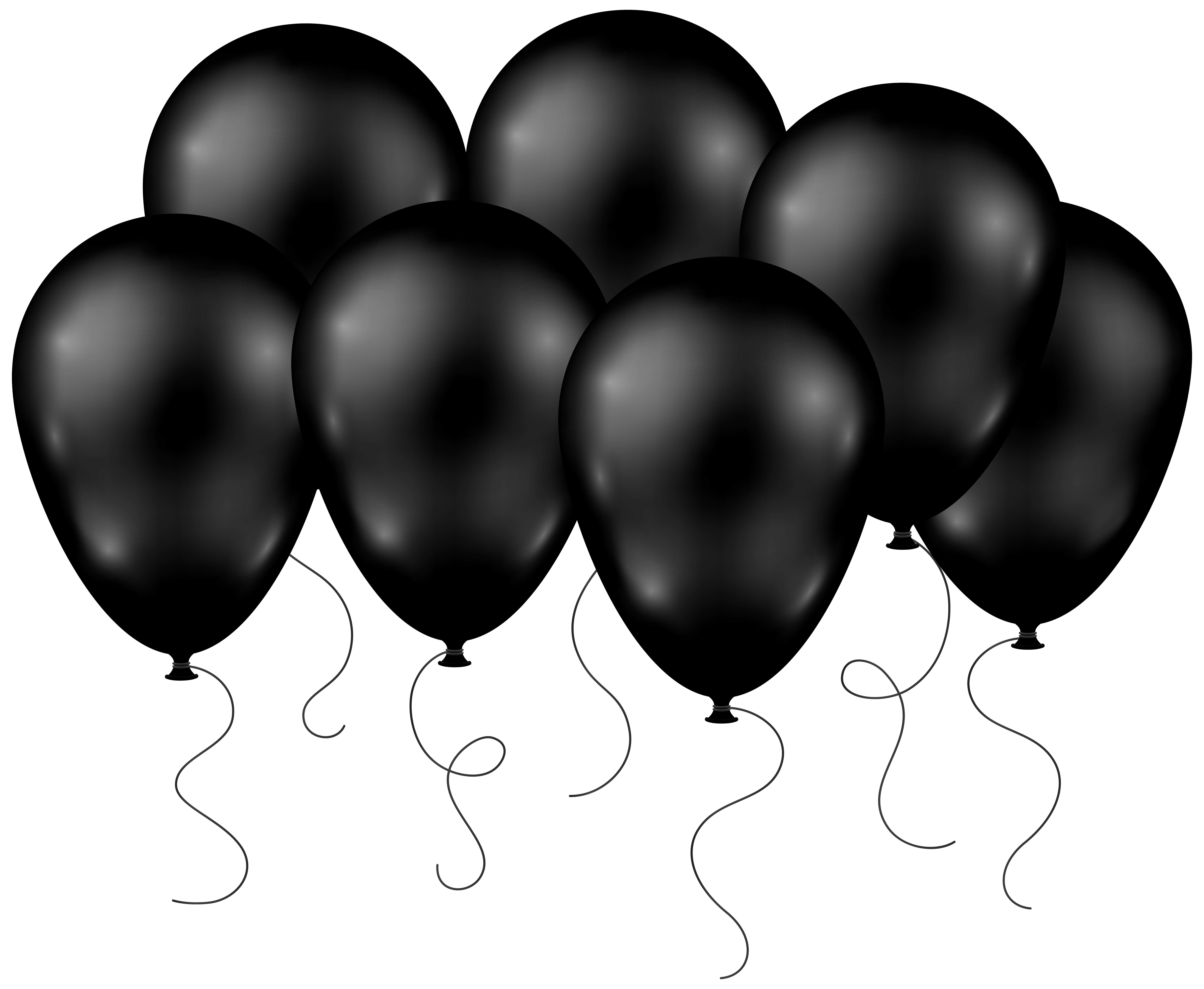Black Balloons Transparent PNG Clip Art Image