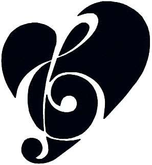 Music Note Silhouette Heart silhouette by DesignByTheStitches