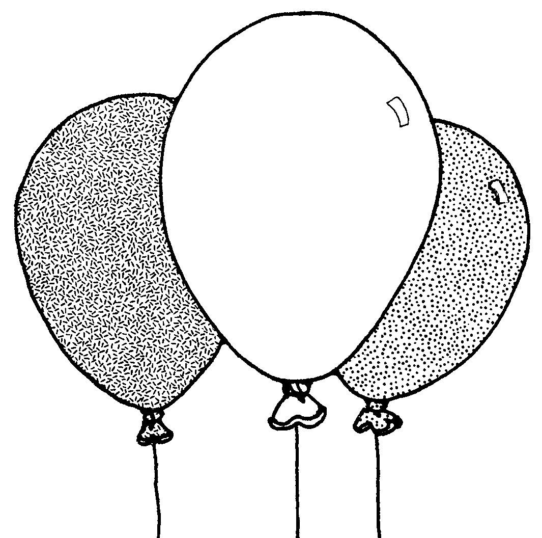 Black And White Birthday Balloon Clipart