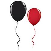 Free clipart of black and red balloons