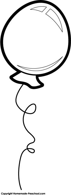 Black and white balloon clipart