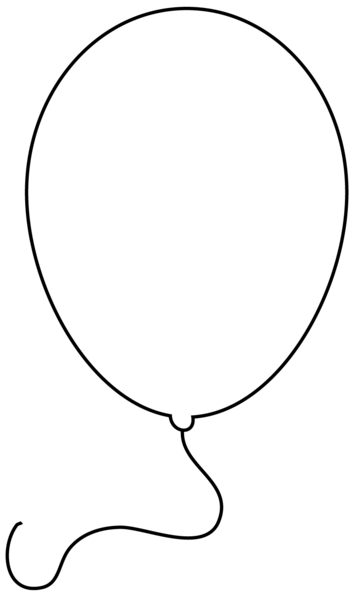 Black and white clipart balloons