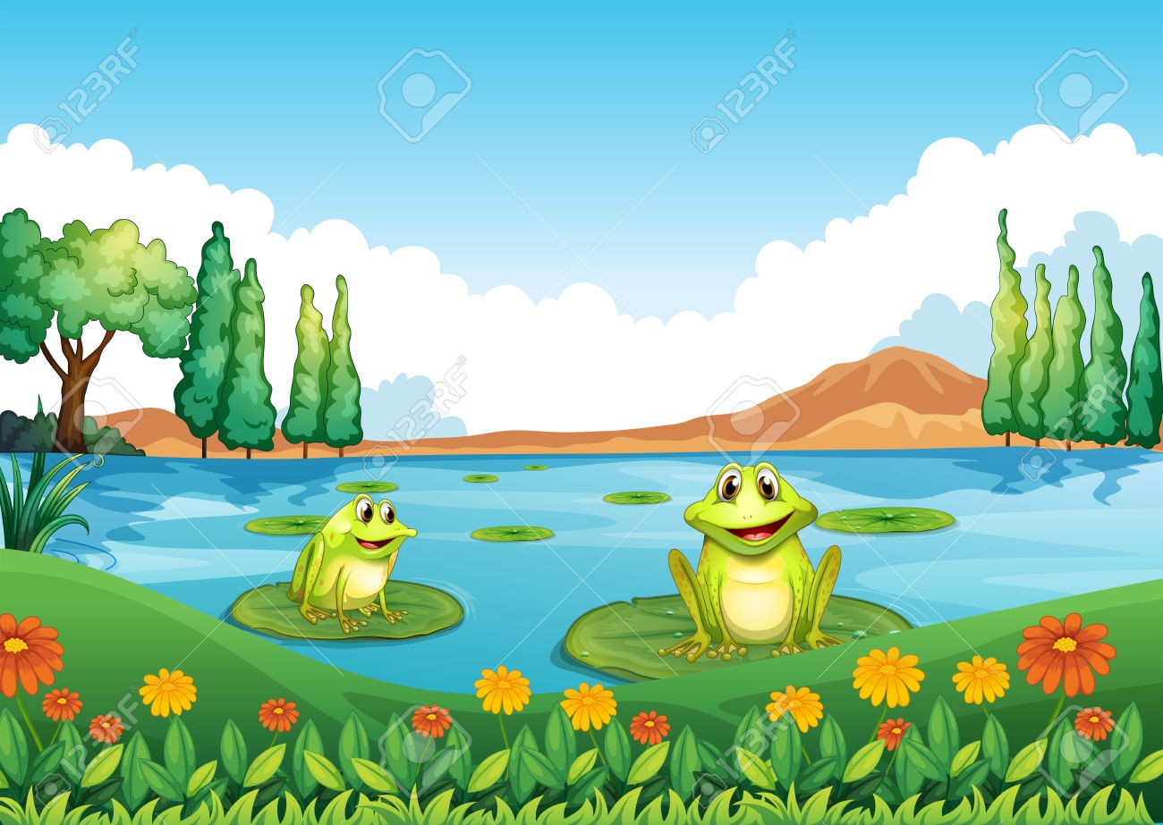 frogs in pond clipart - Clip Art Library