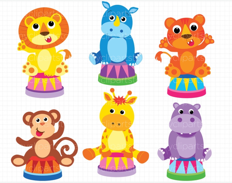 cartoon circus animals