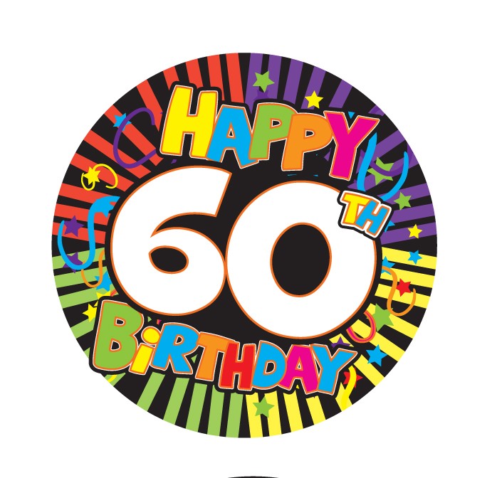 Happy 60th Birthday 3 Inch Button