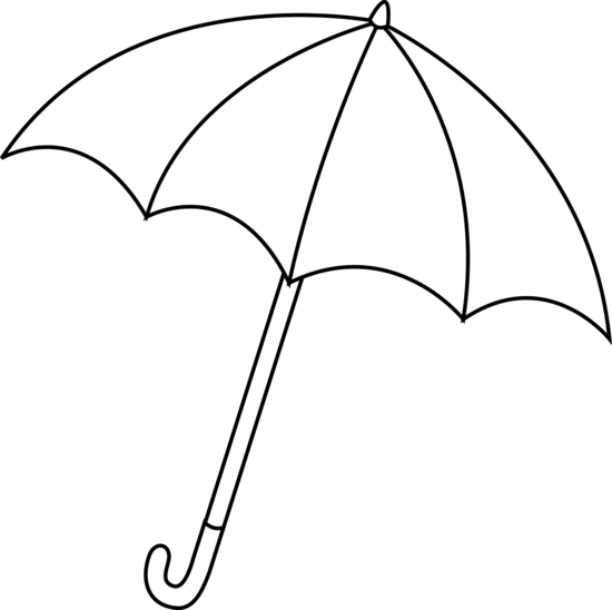 Umbrella Black And White Clipart