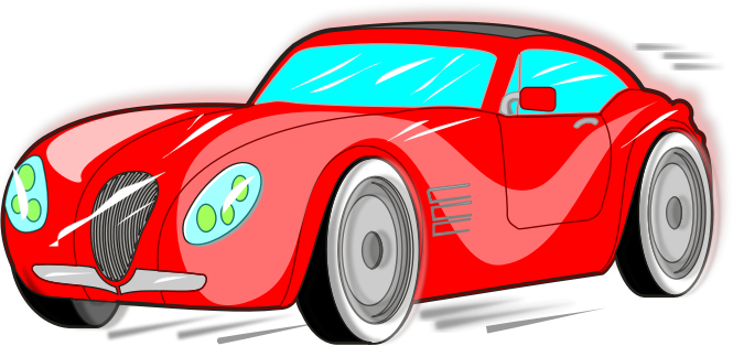 Red sports car car clipart