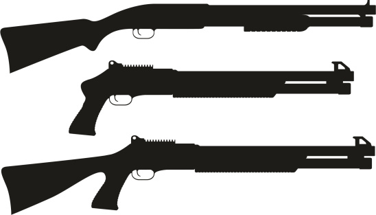 Hunter rifle silhouette clipart