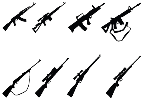 Assault rifle silhouette clipart