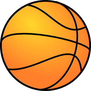 Basketball with basket clipart transparent background