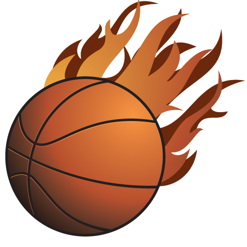 Basketball with fire clipart