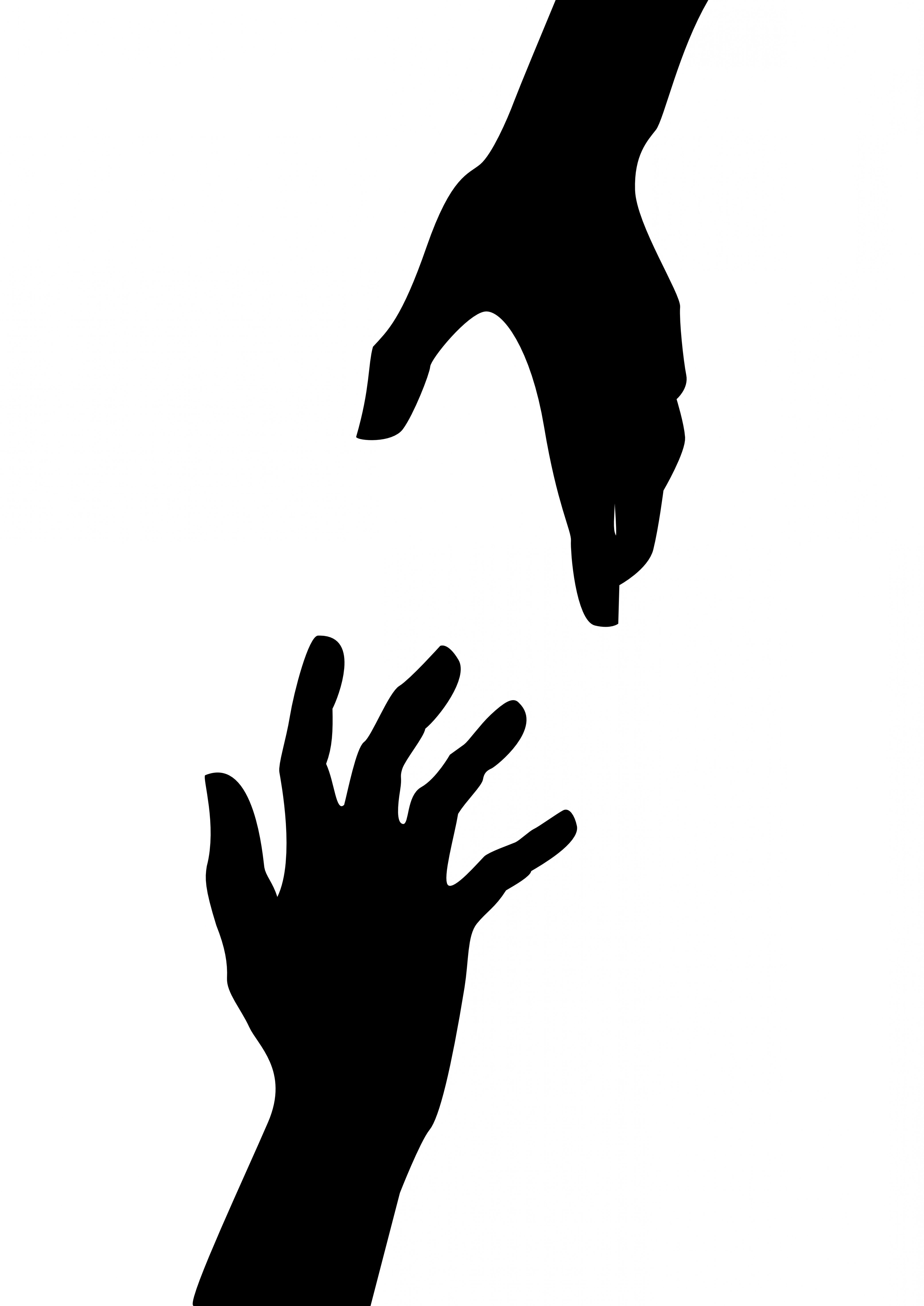Exclusive Reaching Hand Silhouette Clip Art Graphic