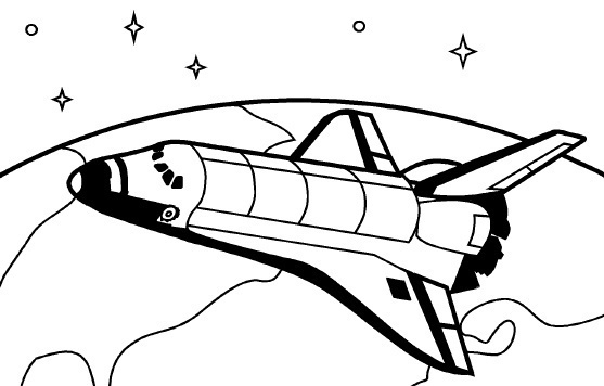 Free Space Shuttle Clipart Black And White, Download Free Space Shuttle