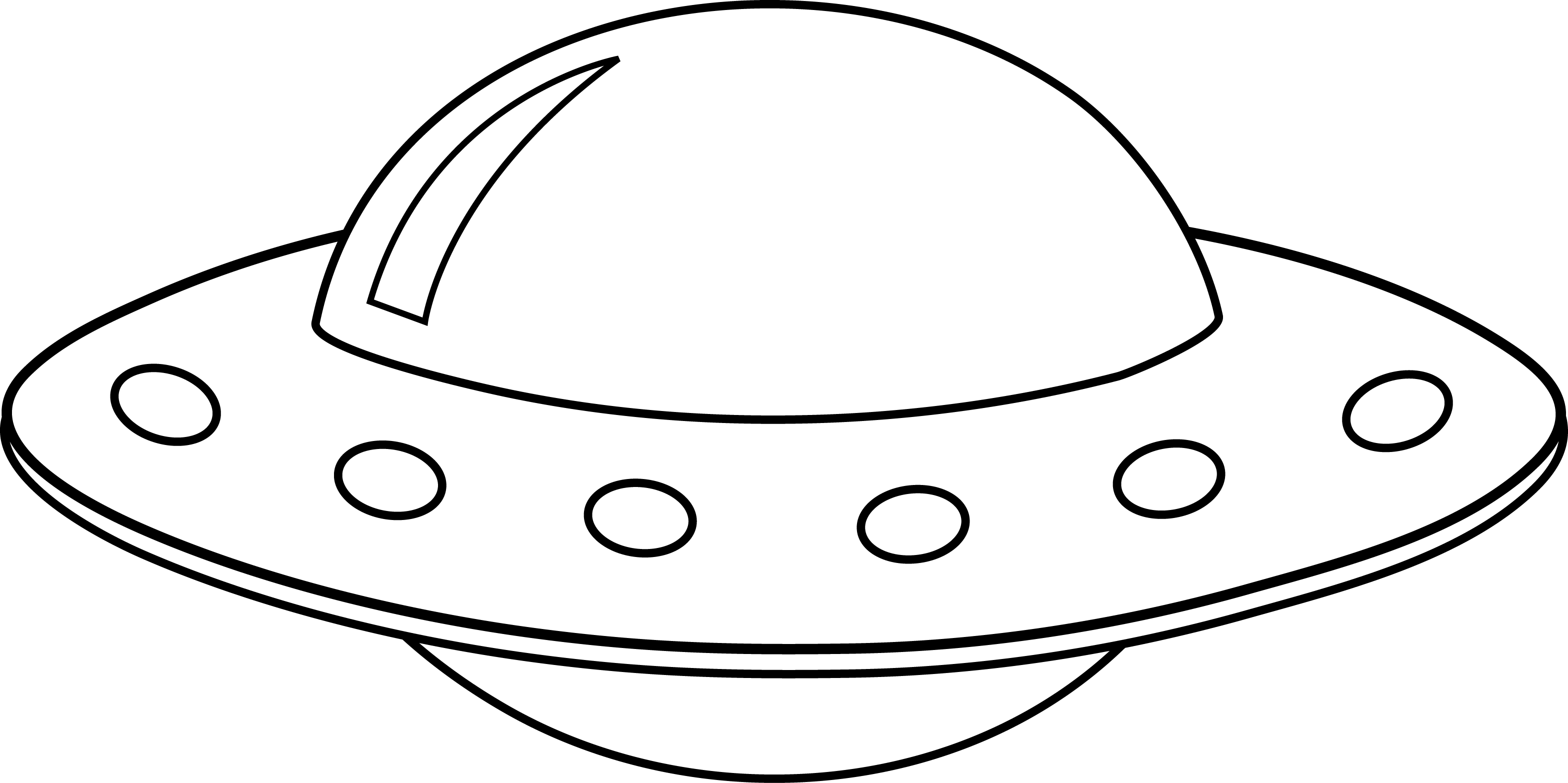 spaceship clipart black and white