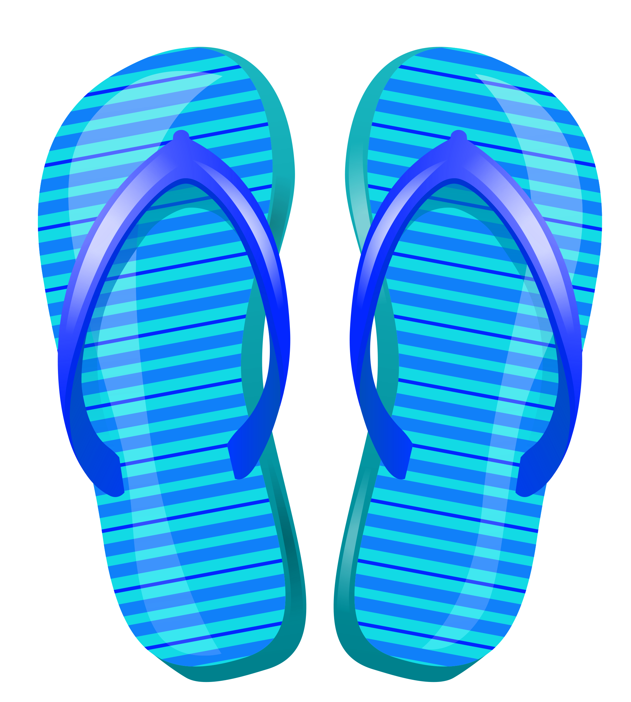 Blue beach flip flops vector clipart