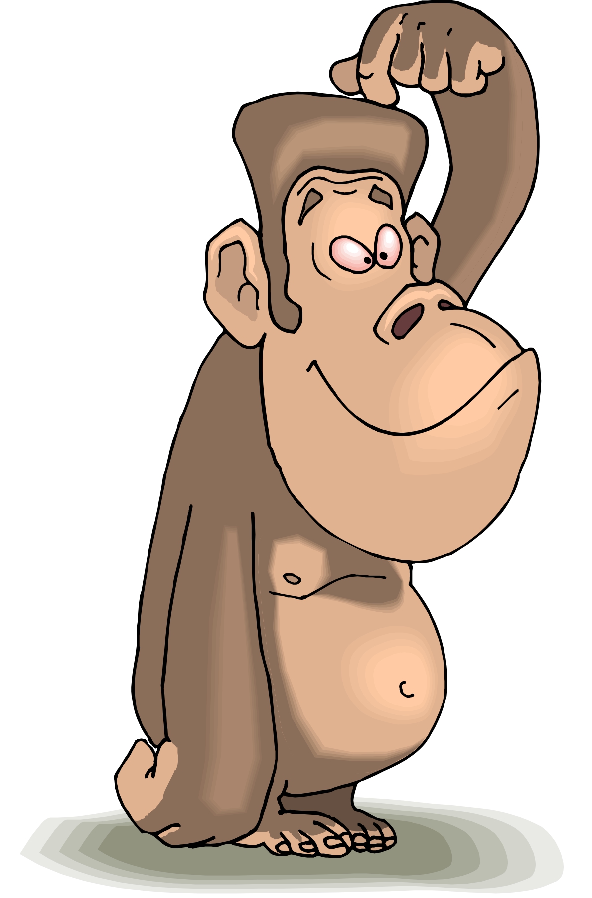 monkey scratching head cartoon - Clip Art Library