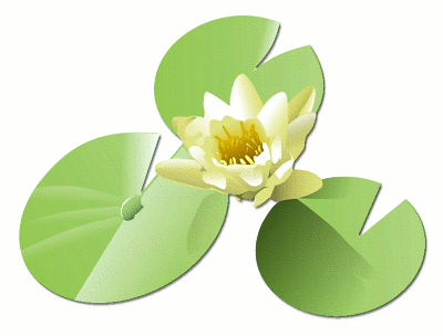 Blue water lily flower clipart