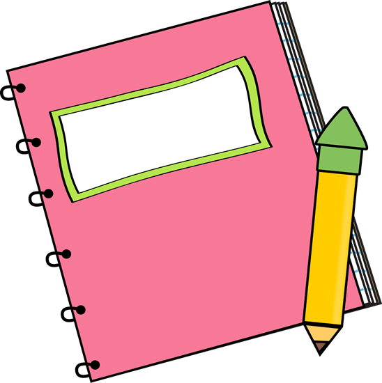 School books with school supplies clipart