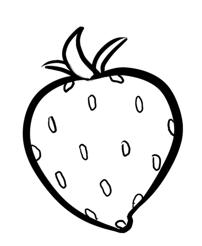 Black And White Clipart Of Strawberry