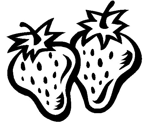 Clipart black and white strawberry