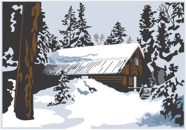 Snowy woods clipart