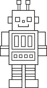 Free robot clipart black and white