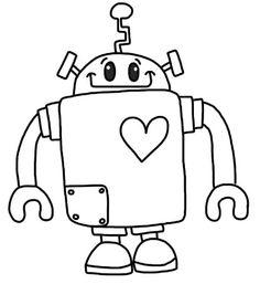 Robot Clipart Black And White