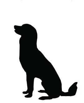 Dog sitting silhouette clipart