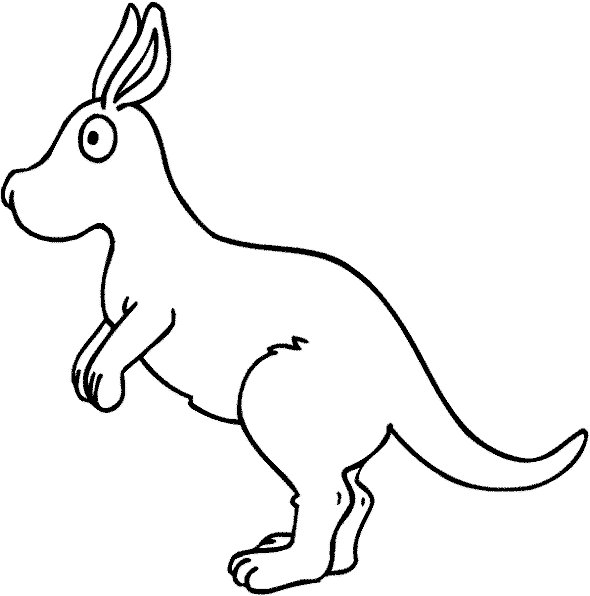 Baby kangaroo clipart black and white
