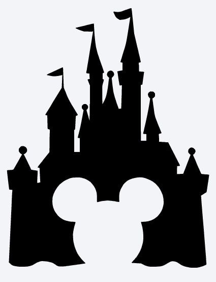 Disney castle black and white clipart