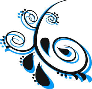 Scroll Black Peacock 3 Clip Art at Clker