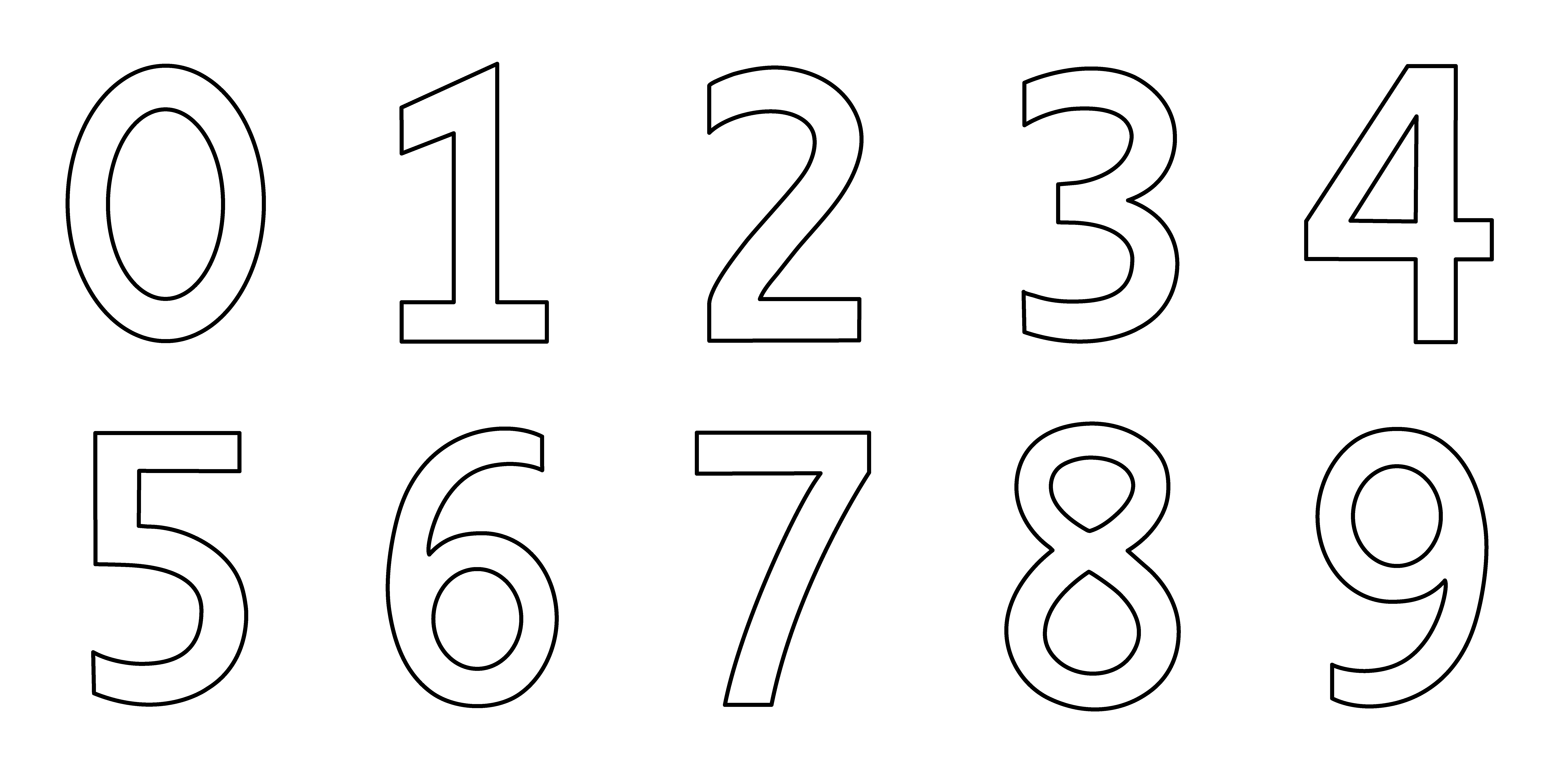 Numbers outline clip art