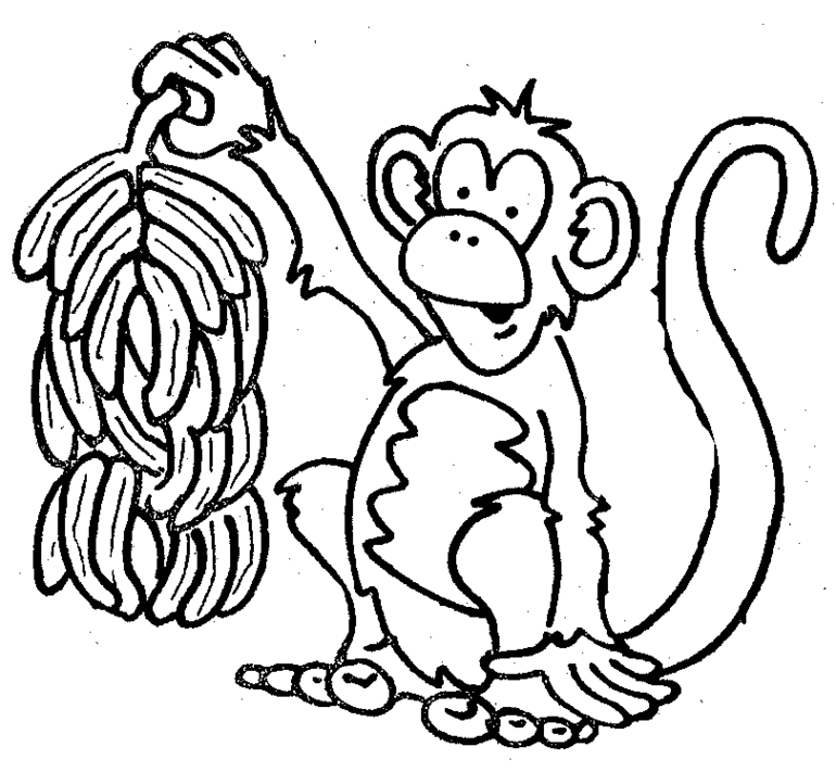 Free Black And White Monkey Clipart, Download Free Black And White